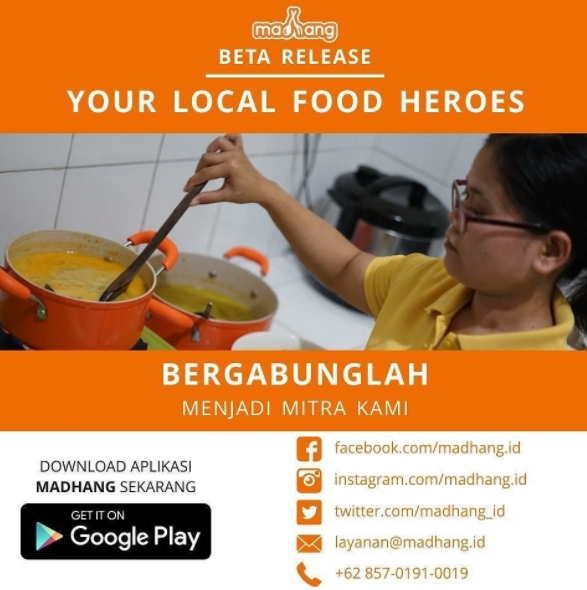Madhang, Aplikasi Pesan Menu Makanan Rumah Khas Indonesia