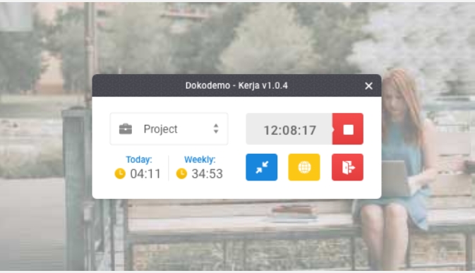 start stop button dokodemo kerja