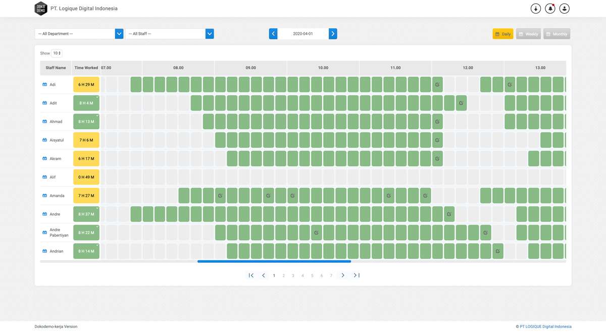 working hours tracking